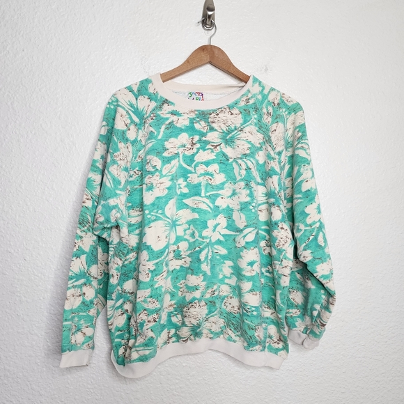 Jams World Other - Jams World Hawaiian Hibiscus Print Vintage Sweatshirt Unisex Large